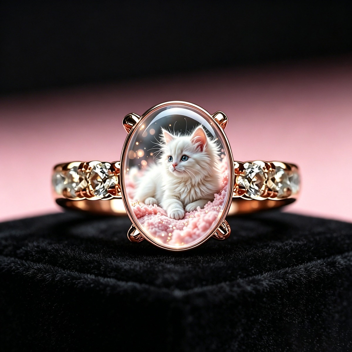 Women's Adjustable Round Time Gem Inlaid Bracelet